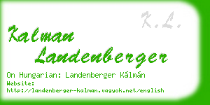 kalman landenberger business card